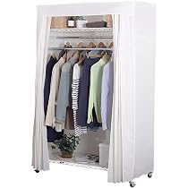 Amazon｜川口工器 ハンガーラック カバー付き 頑丈 (ダブル 幅120) 白