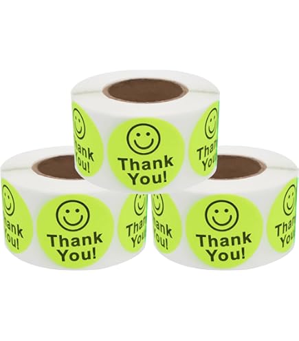 Amazon.co.jp: 2.5cm カラフル スマイル 4ロールセット サンキュー