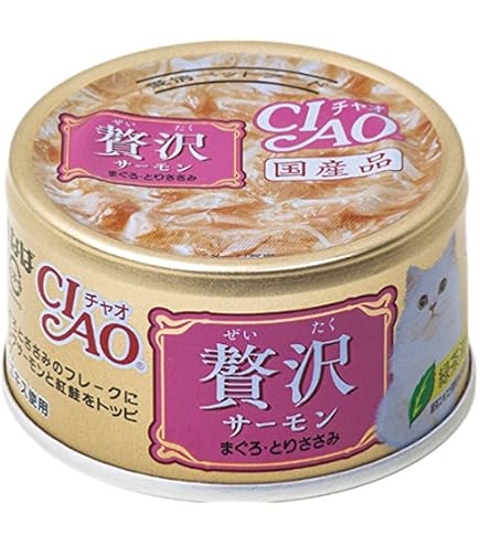 Amazon.co.jp: チャオ 贅沢 サーモン まぐろ・とりささみ 80g×24缶