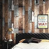 Blooming壁ヴィンテージFaux Wood Plank木製パネルパターン壁紙のリビングベッドルームキッチンバスルーム、20.8 in32.8 Ft = 57平方フィート