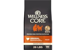 Wellness CORE Natural Grain Free Dry Dog Food, Original Turkey & Chicken, 24-Pound Bag