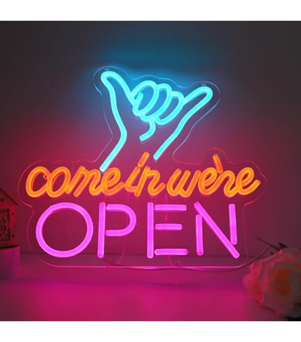 Amazon | LiQi【OPEN】ネオン 看板 NEON SIGN （縦35cmX横45cm
