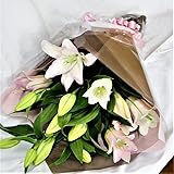 PURIZA 生花 花束 フラワーギフト専門店 高級ピンクユリ 生花 誕生日 還暦 退職 結婚 大輪系 花 ゆり 白百合 百合 お供え 20輪