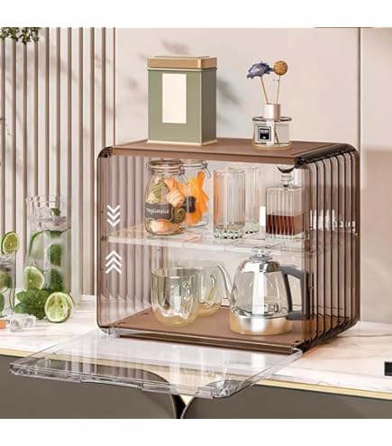 Amazon｜MJKQ9 ミニ食器棚 木製 ガラス扉 おしゃれ キッチン収納棚