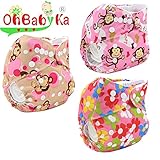 Ohbabyka3点セット おむつカバー 布おむつ ベビー 布オムツ おむつ 新生児用 新生児用品 サイズ調節可 洗濯可能 漏れしにくい パンツ フリーサイズ 通気性良い 保育園 入園準備 女の子 男