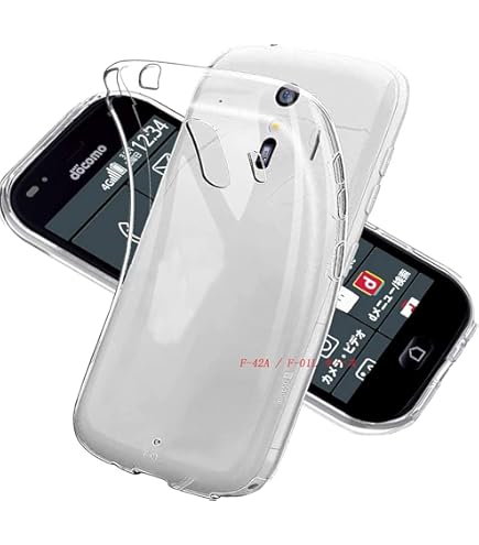 らくらくスマートフォン F-42A docomo ホワイト（ケース、フィルム付） シズカウィル（shizukawill） らくらくスマートフォン F-53E クリア