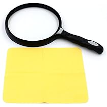 Amazon.co.jp: JomMart 大型ルーペ 130mm 丸型 虫眼鏡 クロス付