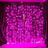 fefelightupピンクLED夜間ライト9.8 ft9.8ft 304 LEDライトカーテンライト