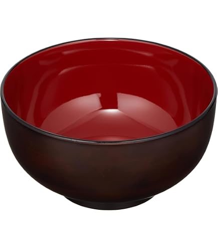 Amazon｜若泉漆器 割烹漆器 6寸大名椀 溜刷毛目内朱 1-210-8｜汁椀