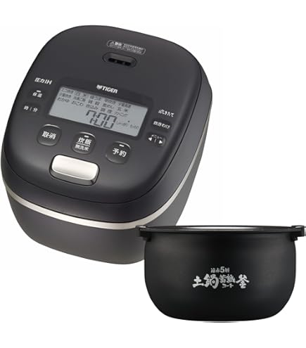 Amazon | タイガー土鍋ご泡火炊き JRX-G100-KG [エボニーブラック