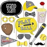 Grand Slam – Fastpitch Softball – 誕生日パーティーベビーシャワーまたは写真ブース小道具キット – 20カウント