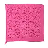 Demiawaking スクエア　よだれカバー ラビット プリント　肌さわり優しい繊維　明るい三色可選択 (レッド)