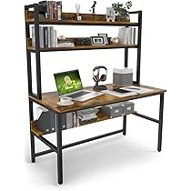 ［アオイ］デスク Amazon | Aquzee 棚付きデスク、幅120cm x 奥行き60cmのパソコンデスク