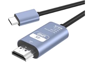 USB Type C HDMI 変換ケーブル - 1M 【4K@30Hz映像出力 / ミラーリング】 HDMI Type-C 接続ケーブル アダプタ 設定不要 プラグ＆プレイ iPhone 15/16 Pro/MacBook/iPad Pro/Surface/Galaxy 等対応 (※DP Alt Mode必須)