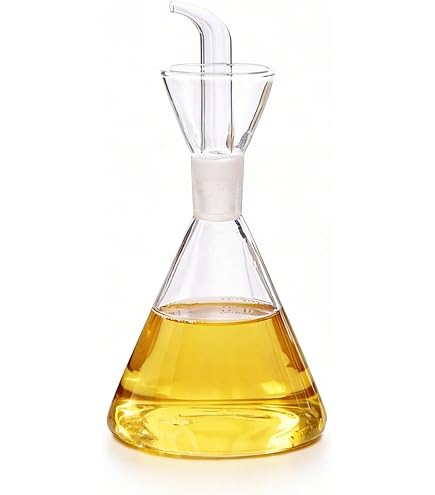 Distributeur Huile D’Olive Jamie Oliver Rustic Italian 650 Ml – Verre Soufflé & Bouchon Liège