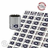 Steellabels.com Full METRIC Socket Label Set (blue edition) 85 high quality chrome foil socket label