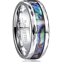 e135レディース 指輪 リング タングステン天然アワビジェル 4mm Amazon | 083基地 レディース 指輪 リング タングステン 天然