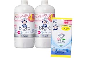 【医薬部外品】ビオレu 泡ハンドソープ フルーツの香り つめかえ用 770ml×2個 + ビオレu 除菌やわらかウェットシート 10枚入