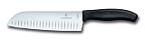 VICTORINOX(ビクトリノックス) 三徳包丁 17cm 溝付 ブラック 肉 魚 野菜 マルチに使える万能包丁 人間工学に基づいた軽くて扱いやすいナイフ 食洗機対応 スイスクラシック 6.8523.17-X1