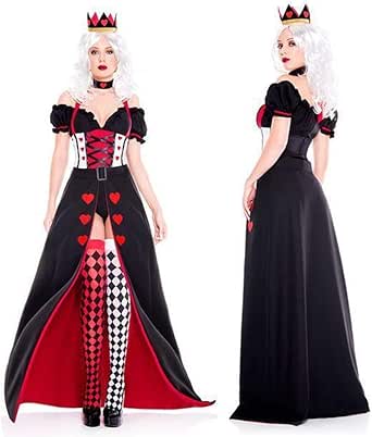 Hapyshop コスプレ 女王 アリス 不思議の国のアリス プリンセス ハートの女王 トランプ 魔女 ドレス コスチューム 仮装 ハロウィーン 変身 レディース M コスプレ 仮装 通販 Amazon
