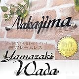 表札フレームレス　書体D01　おしゃれなアイアン調のステンレス製表札