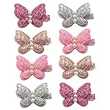 Elesa Miracle ヘアクリップ 蝶 スナップ式髪留め バレッタ 新生児 女児 幼児 乳児 子供向け US サイズ: One Size