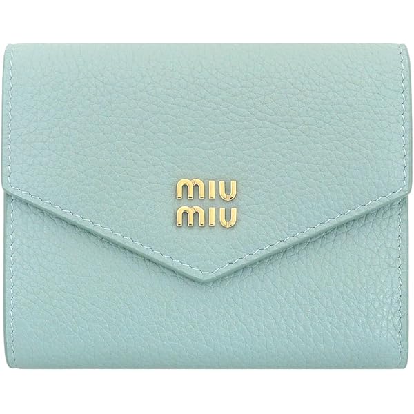 MIUMIU 三つ折り 財布 コンパクト パール レザー ブルーグレー Amazon | [ミュウミュウ] MIU MIU 2つ折り財布 5MV204 2F3R