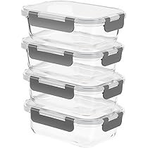 Amazon｜AILTEC 耐熱ガラス 密閉 保存容器 640ml 4個セット ガラス