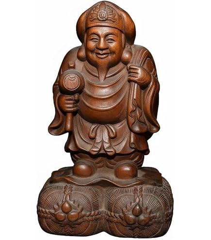 Amazon｜大黒様 木彫り 七福神 大黒天 置物 黒檀 仏像 フィギュア 木製