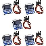 Ren He 5個セット RS232 to TTL シリアル コンバーター モジュール MAX3232チップ 3.3V～5V DB9 メス シリアルポート Arduino RaspberryPi マイクロコントローラー用 ケーブル付き