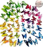 ElecMotive 48 Pcs 4 Packs Beautiful 3D Butterfly Wall Decals Removable DIY Home Decorations Art Deco