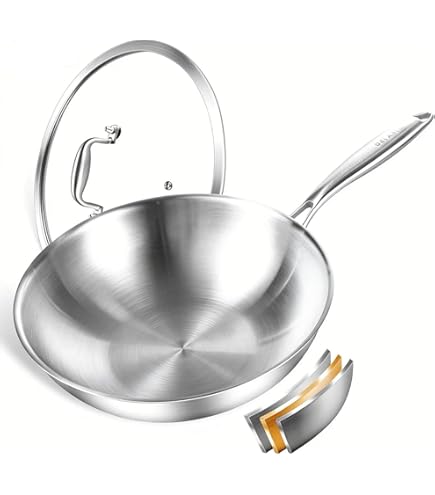 Corelle Brands DuraNano CBDN32KD-HH/SG Wok Pan with Lid, 32cm