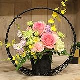 [エルフルール]フラワーギフト 和風アレンジメント 桃月(とうげつ）還暦 祝い 誕生日 プレゼント 生花 お彼岸 お見舞い 退職祝い 緑寿 古希 喜寿 傘寿 米寿 白寿 百寿 敬老の日 花 ギフト