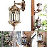 屋外ブロンズアンティークの外壁ライト器具アルミガラスランタンガーデンランプ