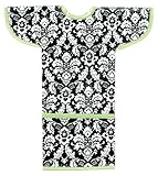 AM PM Kids! Sleeved Toddler Laminated Bib, Damask with Lime Green by AM PM Kids!