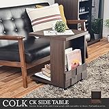 ブラウン／COLK CK SIDE TABLE 【サイドテーブル】 テーブル 【キャスター付】 収納付 【マガジン収納】 コルク シンプル ナチュラル オシャレ 【アルダー材】