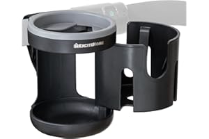 EXCITEHOME ベビーカー ドリンクホルダー(2個) 哺乳瓶 取手付きボトル 水筒 ボトルホルダー 360度回転 角度調整可能 取付簡単 収納 おでかけ 快適 お散歩 便利 2-IN-1