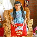 布絵本MY ABC ANIMAL TRAIN  レッド　刺しゅう入りABC英語バッグ