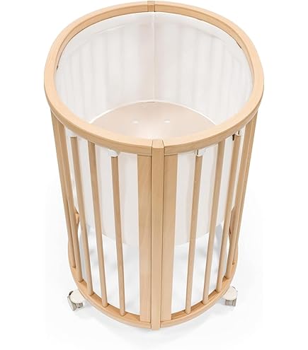 ホワイト円形 Stokke ベビーベッド キャノピー付き Stokke® Sleepi™｜成長に寄り添うアイコニックなベビーベッド | Stokke