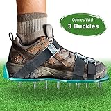 Lawn Aerator Spike Shoes - For Effectively Aerating Lawn Soil - Comes with 3 Adjustable Straps with 