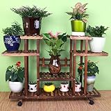 木製フラワーラック室内植物スタンド木製植物フラワーディスプレイスタンド木製ポットシェルフストレージラック屋外 (色 : A)