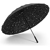 大きい 防風 撥水トラベルアンブレラ 長傘 日傘-115cm 24本骨 保護ケース付き 梅雨対策 晴雨兼用 ソリッドカラー 二重層