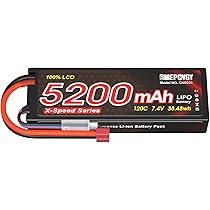 Amazon.co.jp: 7.4V リポバッテリー 5200mAh 120C 2S 大容量 Deans T