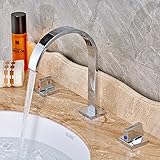 Rozin Two Handles Bath Mixer Taps Widespread Waterfall Bathroom Sink Faucet or Bath Tub Faucet Chrom