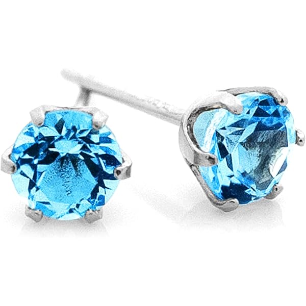 Amazon | pt900 天然 ブルートパーズ 3.5mm ピアス ペア プラチナ