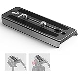 NEEWER 501PL Tripod Fluid Head Quick Release Plate Compatible with Manfrotto MVH500AH MVH502AH, Camera Mounting Plate with 1/