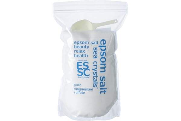 Epsom Salt Sea Crystals (Pure Magnesium Sulfate), Bath Salts, Bath and Shower Product, 77.6 Oz (2.2 kg) for Approx.14 Uses