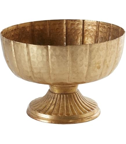 Elegance Odessa Gold Leaf Glass Bowl - 7.5 Inch Hand Gilded Turkish Glass Serving Bowl