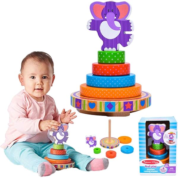 Play Elephant Rocking Stacker Baby Toy 