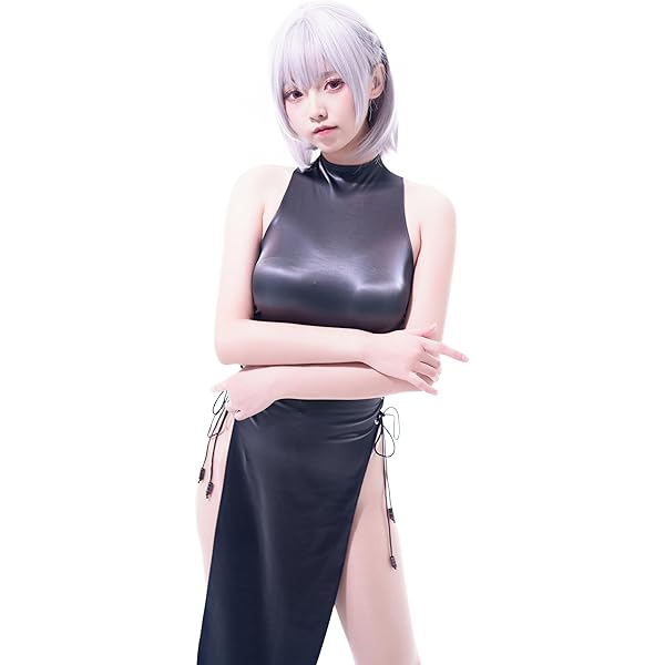 Amazon.co.jp: エナメル 女王様ドレス ロングドレス パーティードレス